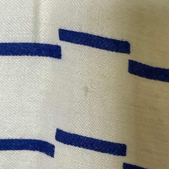 Ann Taylor Petite Linen Blend Coastal Nautical Blue White Fit Flare Dress 4P - Picture 11 of 12